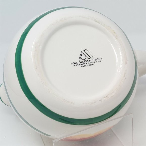 Water Beverage Pitcher Apple Motif Asia Master Group Hallmark Vintage Decor 7" - Picture 7 of 8
